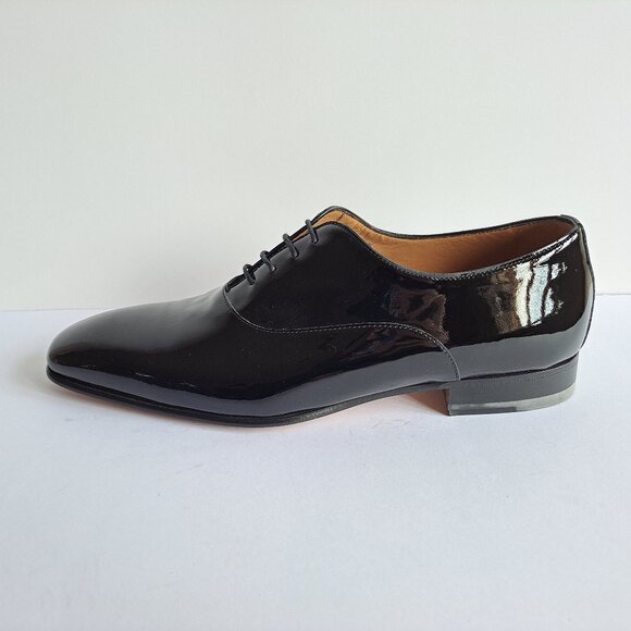 NEW Di Bianco Black Comfort Flex Patent Leather Shiny Shoes Size 10 main image 4
